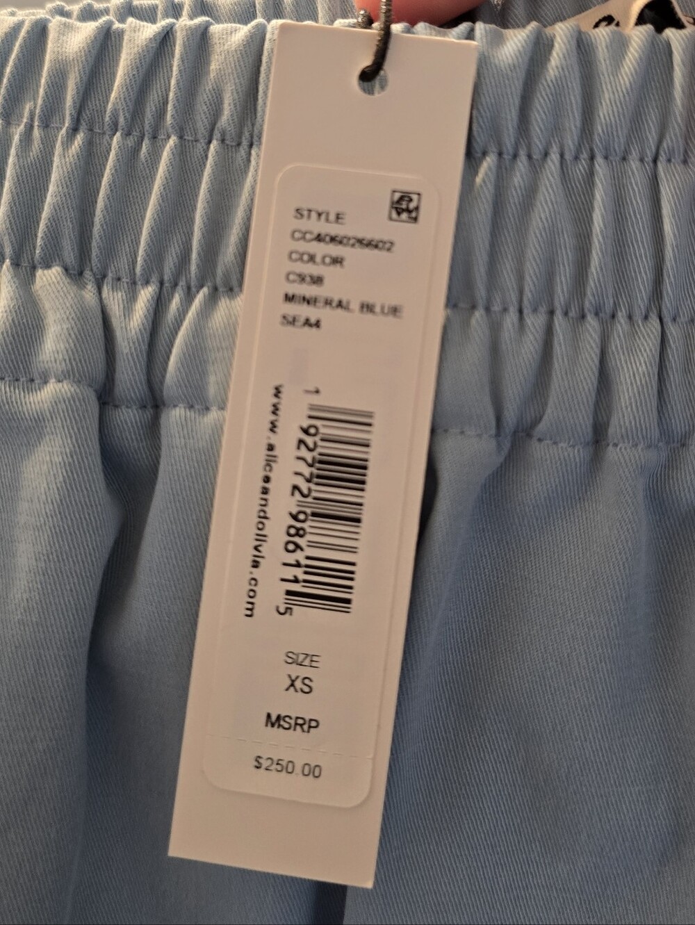 Alice + Olivia Women's Harris Cotton Twill Shorts - Mineral Blue XS NWT - Picture 6 of 11